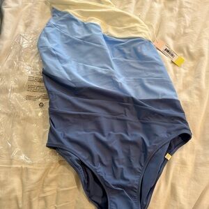 Summersalt Woman’s One Piece in Blue and white/ivory. New- never worn.